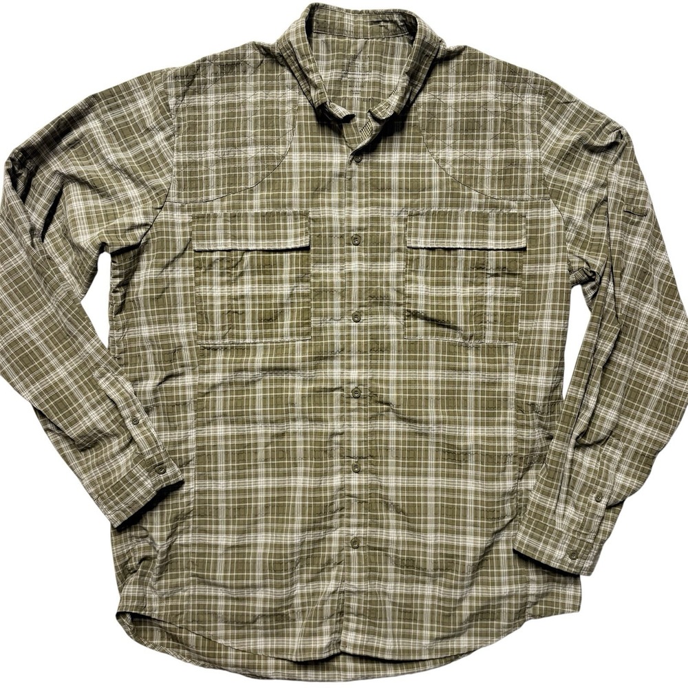 Beretta Quick Dry Shooting Shirt Mens XL Green Plaid Ventilated Long Sleeve